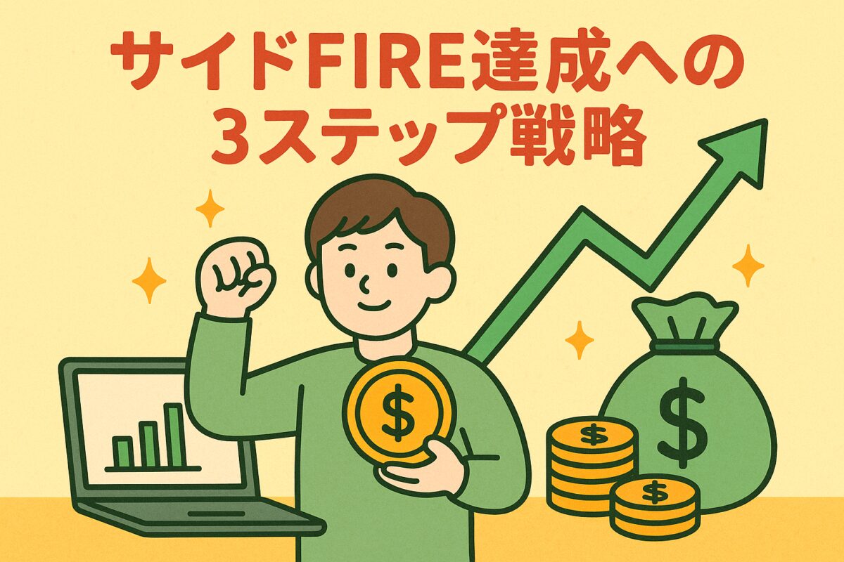 サイドFIRE達成への３ステップ戦略　アイキャッチ