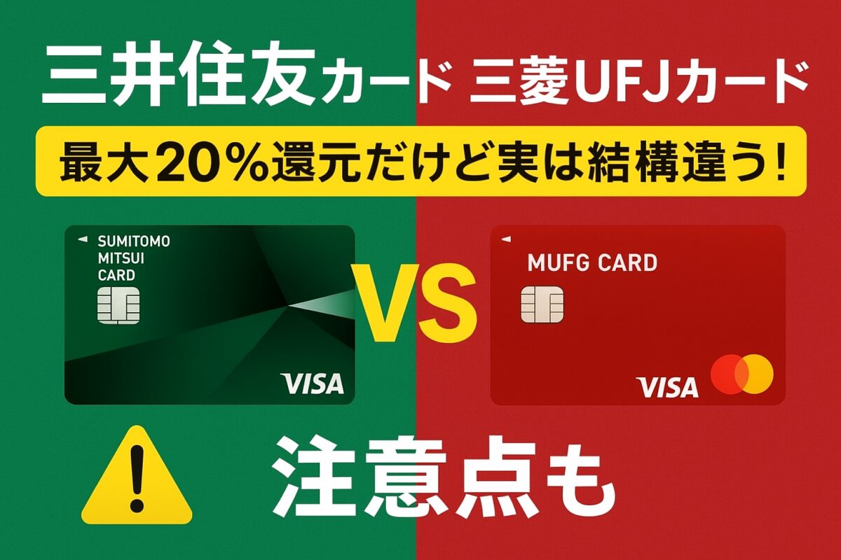 三井住友カードと三菱UFJカードの比較図